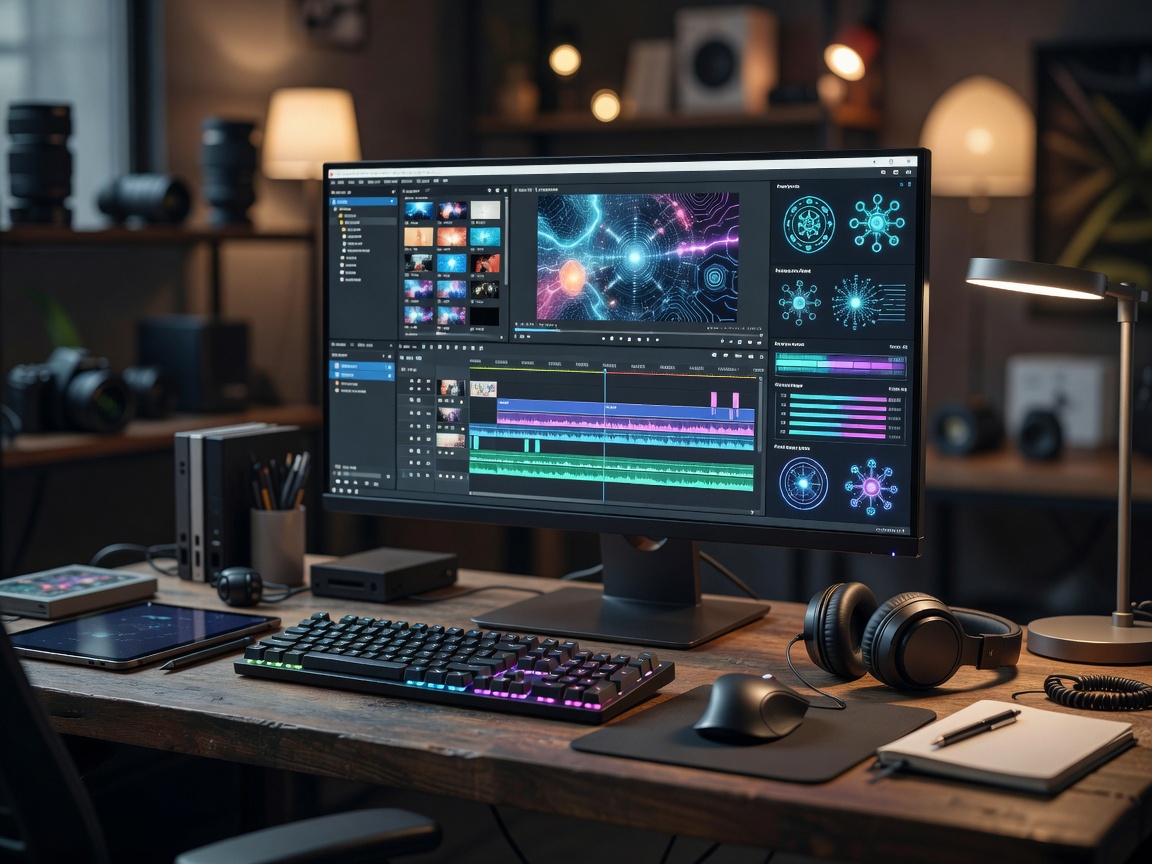 Creator workspace showing video timeline and AI tools