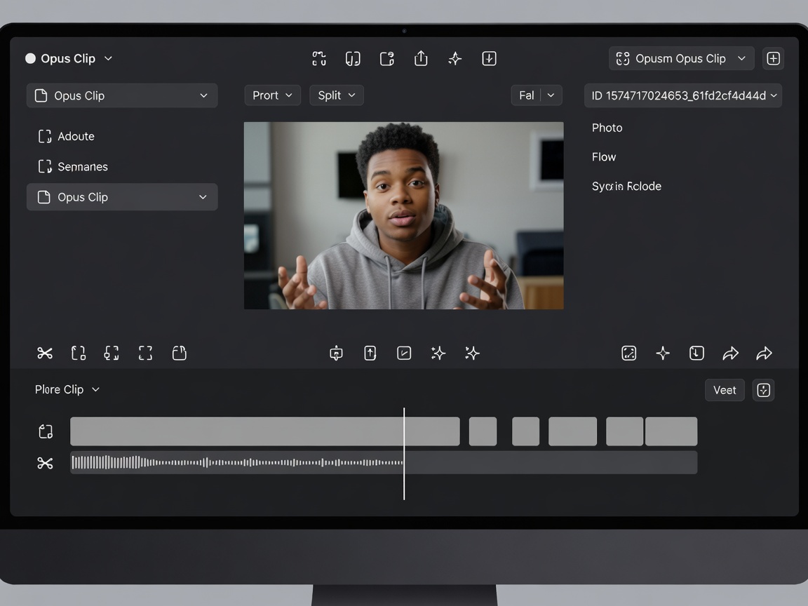 Opus Clip interface editing short video content