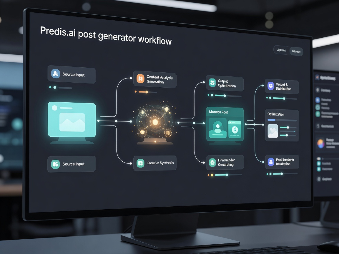Predis.ai post generator workflow screen